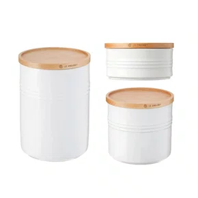 Jogo 3 Potes com Tampa Herméticos Le Creuset Branco