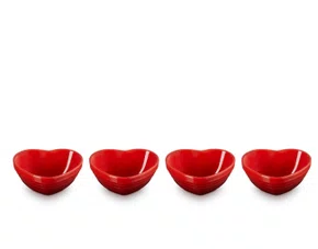 Set 4 Mini Bowls Coração Le Creuset Vermelho