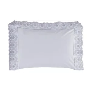 Super Fronha Signoria 300 Fios Trussardi Branco e Platino 50cm x 90cm