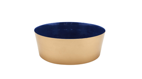 Tigela Royal White Metal Pip Studio Azul e Dourado 20 cm