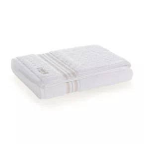 Toalha Banhao Barberine Trussardi Branco e Nocciola 86cm x 150cm