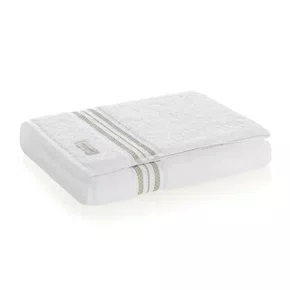 Toalha Banhao Barberine Trussardi  Branco e Pistacchio 86cm  x 150cm