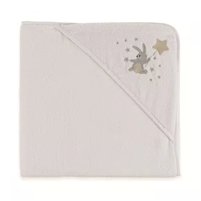 Toalha de Banho com Capuz Bambini Luna Trussardi Branco 80cm x 80cm