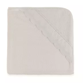 Toalha de Banho com Capuz Bambini Trussardi Branco e Branco 80cm x 80cm