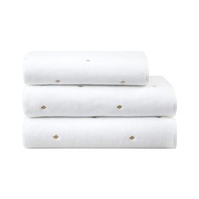 Toalha de Lavabo Royal Bordada G Yves Delorme Branco 45cm x 70cm