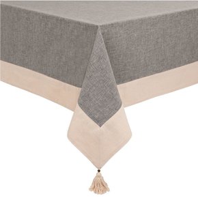 Toalha De Mesa Varkala Cinza e Bege Copa&Cia 1,80 x 2,70 m