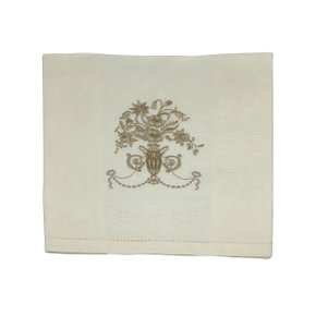 Toalhete Vaso Unacom Branco e Bege 45x60cm