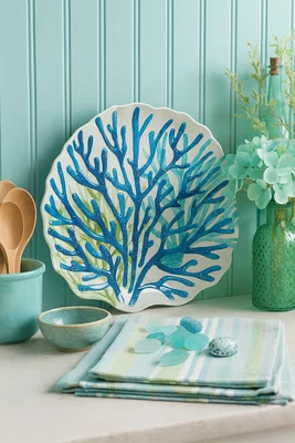 Travessa Melamina Coral Azul 42 cm