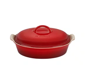 Travessa Oval com Tampa Heritage Le Creuset Vermelho 36 cm