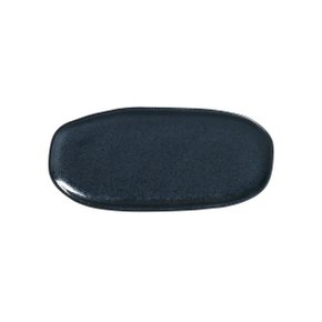 Travessa Oval Rasa Pequena Orgânica Porto Brasil Night Blue 23 cm