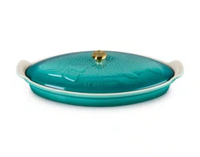 Travessa para Peixe com Tampa Heritage Le Creuset Bleu Riviera 34 cm