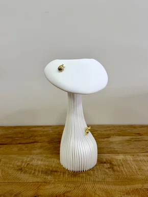 Vaso Cogumelo Sui Objetos Branco 23cm