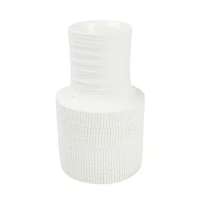 Vaso de Cerâmica G Lucatti Branco 18 x 10 cm