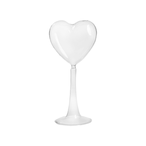 Vaso de Mesa de Coração em Vidro Manu Fisch 10 x 21,5 cm