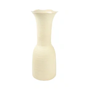 Vaso em Cerâmica G Lucatti Bege 43 x 17 cm