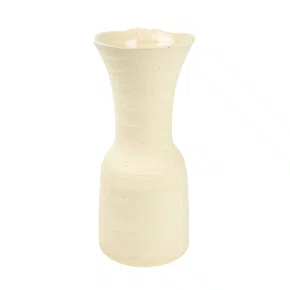 Vaso em Cerâmica P Lucatti Bege 28 x 12 cm