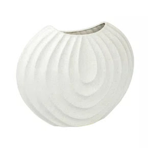 Vaso em Cerâmica Texturizado Lucatti Branco 33 x 40,5 x 15 cm