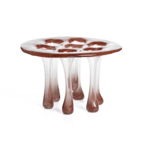 Vaso Gotas Em Vidro Tabaco Aquarela P 26 cm