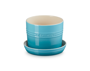 Vaso Para Ervas C/ Bandeja Azul Caribe Le Creuset 14CM