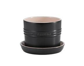 Vaso Para Ervas C/ Bandeja Matte Black Le Creuset 14CM