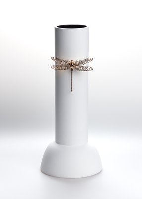 Vaso Pouso Alto Libélula Sui Objetos Branco
