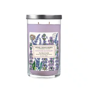 Vela Com Tampa Lavender Rosemary 2 Pavios Michel Design Works 110H