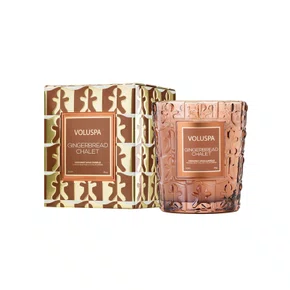 Vela Copo Vidro Clássico Gingerbread Chalet Voluspa 40 Horas