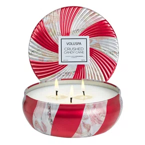 Vela Lata 3 Pavios Crushed Candy Cane Voluspa 60 Horas