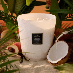 Vela Pote De Vidro 5 Pavios Tahitian Coconut Vanilla Voluspa 250 Horas