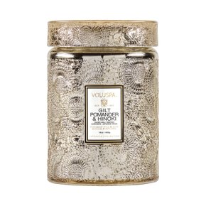 Vela Pote Vidro G Relevo Gilt Pomander Voluspa 100 Horas