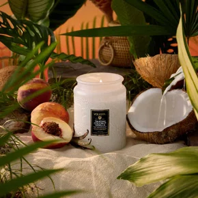 Vela Pote Vidro Tahitian coconut Vanilla Voluspa 100 Horas