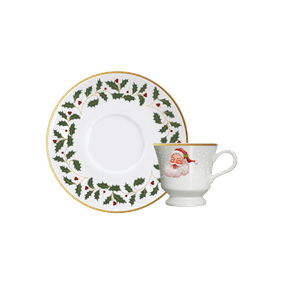 Xícara de Chá com Pires de Papai Noel Capri Germer 190 ml