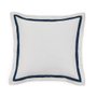 Almofada Cetim 300 Fios Vercelli Branco e Marinho Trussardi 60 x 60 cm