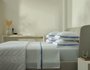 Almofada Cetim 300 Fios Vercelli Trussardi Branco e Azzuro Tirreno 60 x 60 cm