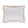 Almofada Mondello 600 Fios Trussardi Branco e Moonbean 30cm x 40cm