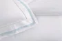 Almofada Valverde 300 Fios Trussardi Branco e Azul 35cm x 70cm