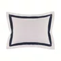 Almofada Vercelli 300 Fios Trussardi Branco e Azul Siciliano 30cm x40cm