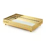 Bandeja Galeria Cross Fundo Com Espelho St James Ouro 30 x 20 cm