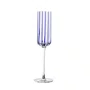 Jogo de 6 Taças para Champagne Transparente com Listras Azuis 190 ml