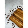Bandeja Retangular em Madeira com Alça em Couro 50 x 35 cm