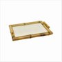 Bandeja Retangular PP em Bambu com Vidro Decorglass