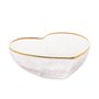 Bowl De Vidro Coração com Borda Dourada Bon Gourmet 15x14x6 cm