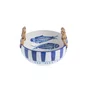Bowl Redondo em Cerâmica com Alças em Junco Peixes 19 cm