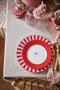 Caneca Grande Medallion Stripes Love Birds Rosa/Vermelho