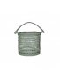 Castiçal Em Rattan Tresse  Thay Thay Oliva 19,5 x 22 cm