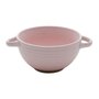 Conjunto 02 Bowls De Cerâmica Com Alça Romance Bon Gourmet Rosa 