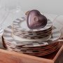 Conjunto 06 Pratos De Sobremesa Lavender Strip Alleanza Cerâmica