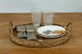 Conjunto 06 Pratos Fundos em Cerâmica Bambu Scalla Cerâmica Branco 3,5 cm x 24 cm 