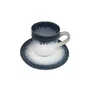 Conjunto 06 Xícaras Com Pires Branco e Azul 100 ml