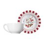 Conjunto 06 Xícaras De Chá Com Pires Cute Christmas Alleanza Cerâmica
